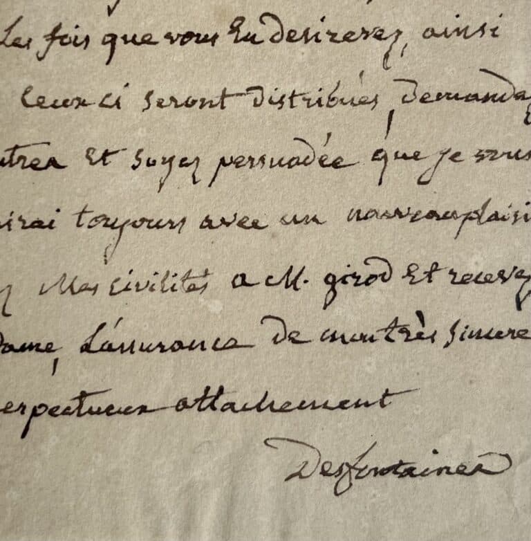 René Louiche Desfontaines invite Mme Girod de l&rsquo;Ain au Muséum d&rsquo;Histoire naturelle