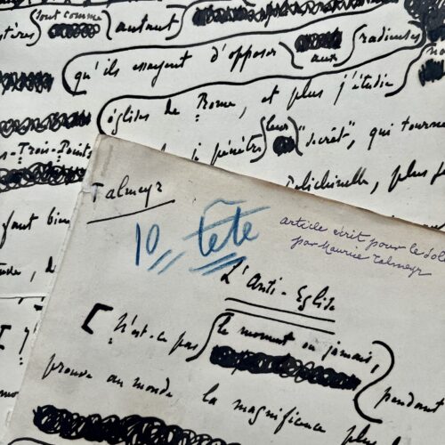 Manoscritto di un violento articolo antimassonico di Maurice Talmeyr