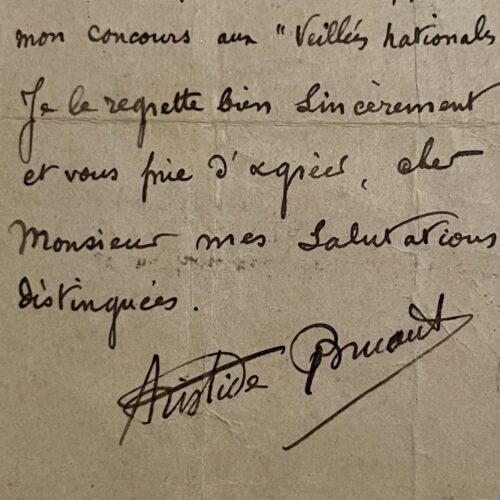 Aristide Bruant ne participera pas aux Veillées Nationales de 1915