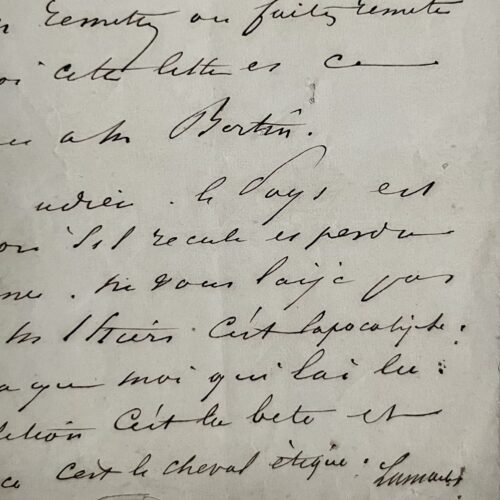 Sévère lettre de Lamartine sur la politique de Thiers