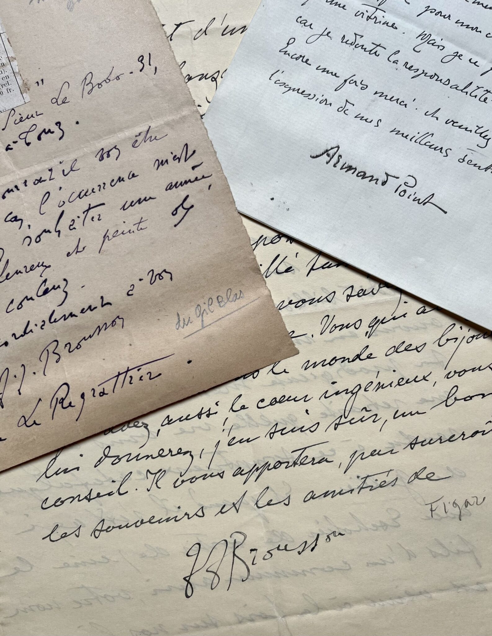 Trois courriers adressés au conservateur du Palais Galliera, Henri Clouzot – vue 2 Trois courriers adressés au conservateur du Palais Galliera, Henri Clouzot – vue 2