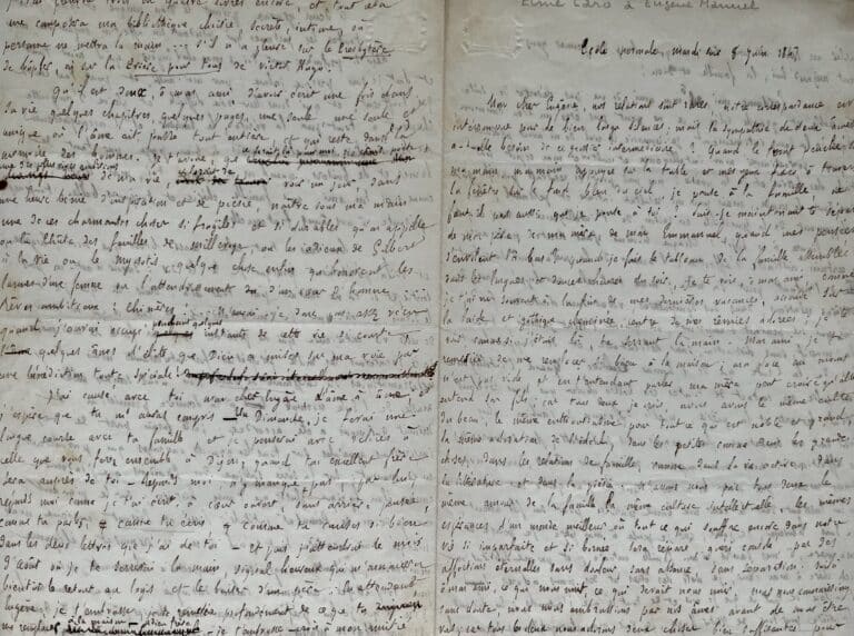 Magnifique lettre d&rsquo;Elme Caro à Eugène Manuel : l&rsquo;amitié, l&rsquo;amour, la famille, la culture et la littérature