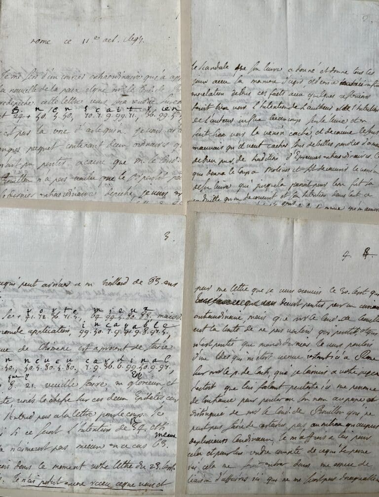 Très longue lettre codée de l&rsquo;abbé de Bossuet à son oncle l&rsquo;évêque de Meaux, écrite de Rome, durant l&rsquo;affaire du quiétisme