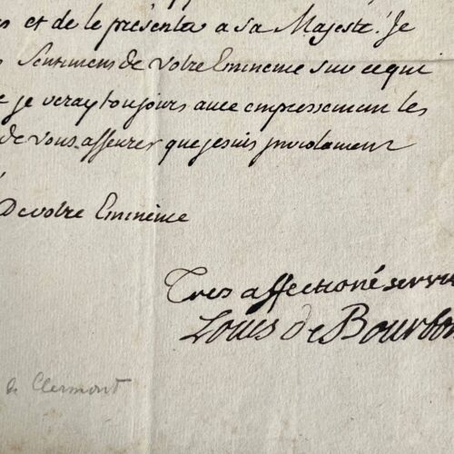 El conde de Clermont se aseguró los servicios del conde de L'Aigle como capitán de la Guardia