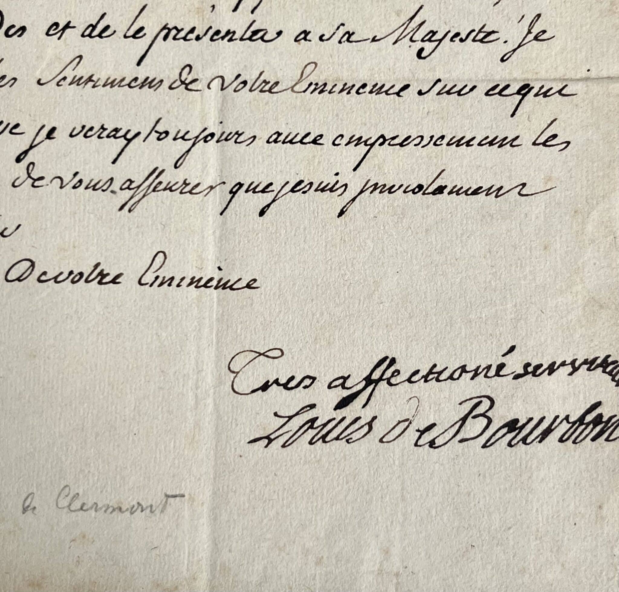 Le comte de Clermont s&rsquo;attache les services du comte de L&rsquo;Aigle comme capitaine des Gardes