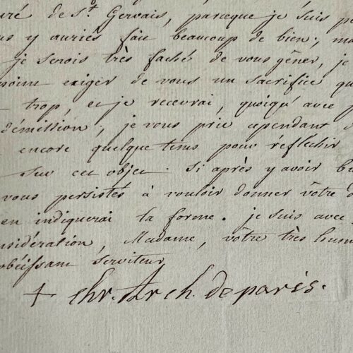 El arzobispo de París resolvió no imponer el priorato de Saint-Gervais a Madame de Saint-Paul