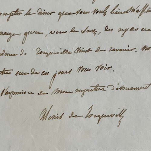 Alexis de Tocqueville décline toute invitation à diner
