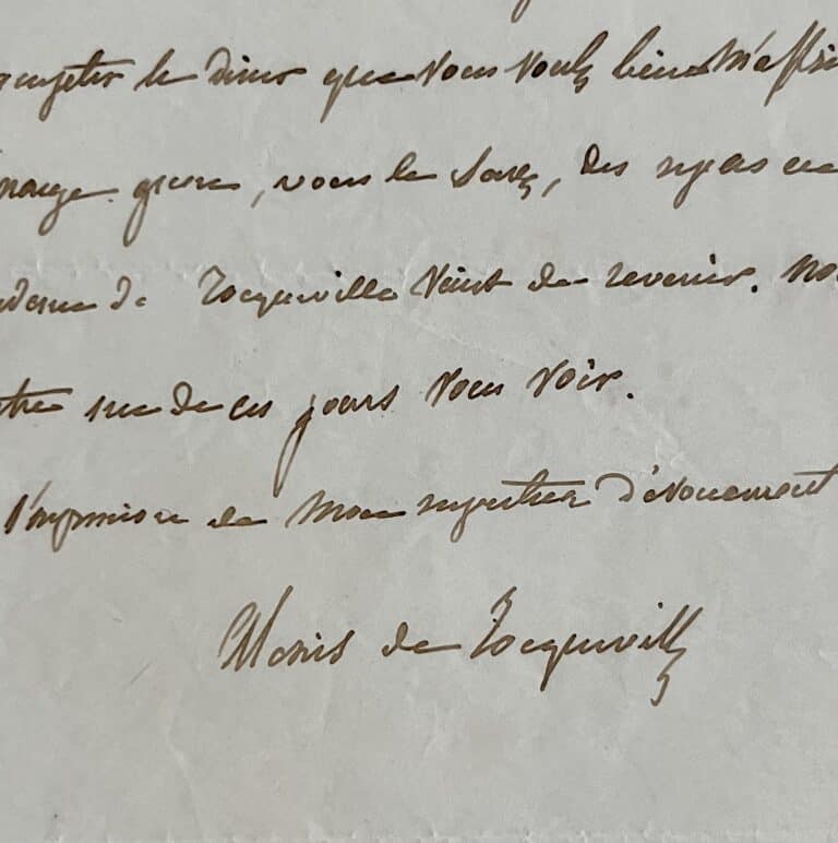 Alexis de Tocqueville décline toute invitation à diner