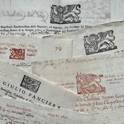 Een verzameling van 7 Venetiaanse documenten uit de 17e en 18e eeuw