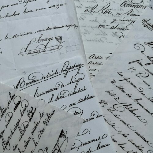 Una raccolta di 5 documenti di François Arago sulle scuole Polytechnique, Naval e Arts & Métiers