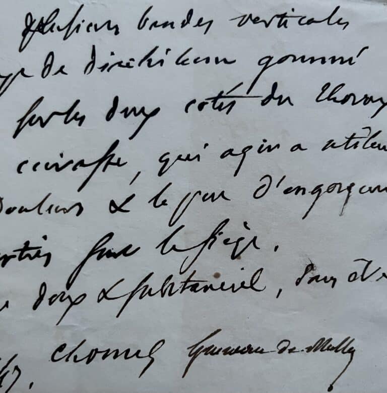 Ordonnance médicale délivrée conjointement par Auguste-François Chomel et de Noël Guéneau de Mussy