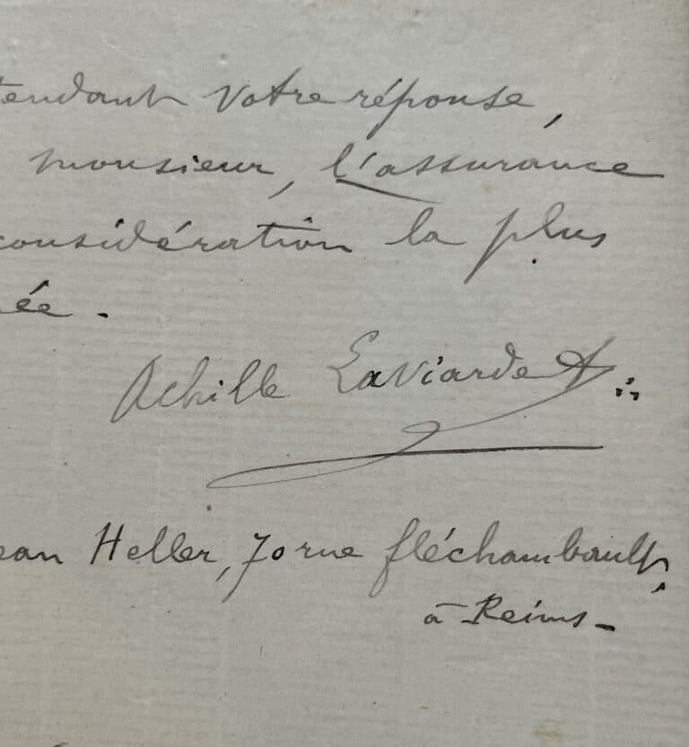 Lettre du roi Achille 1er, le rémois Achille Laviarde, prétendant au trône d&rsquo;Araucanie et Patagonie
