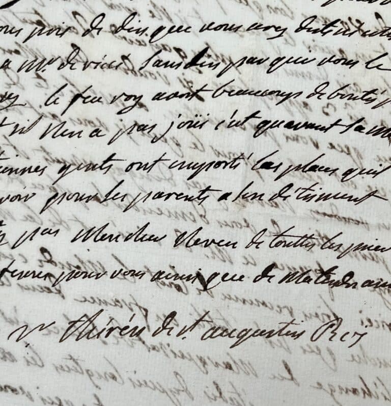 Lettre de Louise de France « Madame Dernière » à son neveu le duc de Parme