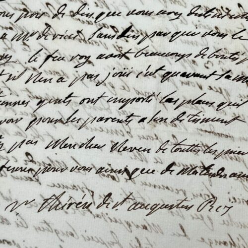 Lettre de Louise de France "Madame Dernière" à son neveu le duc de Parme