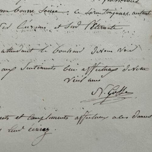 Ensemble de 9 lettres du peintre Nicolas Gosse à Adrien Dauzats