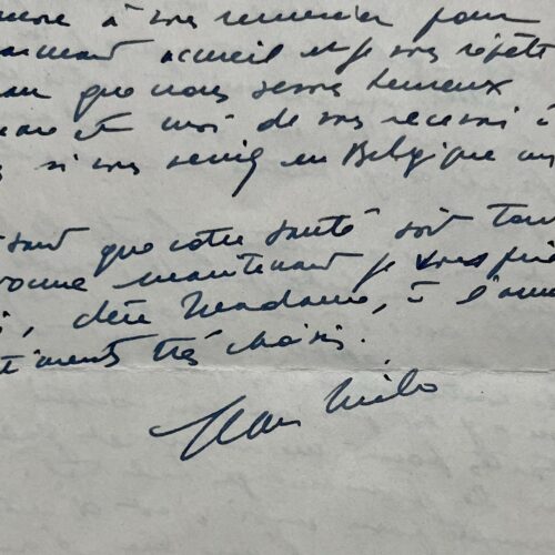 Le peintre belge Jean Milo cherche à se faire connaître en France et entrer dans des "collections intéressantes"