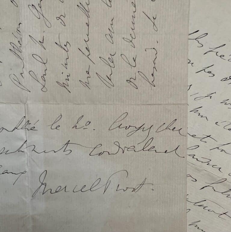 Longue lettre de Marcel Proust à Gaston Poulet au sujet du premier quatuor de Fauré qu&rsquo;il projette de faire jouer chez lui