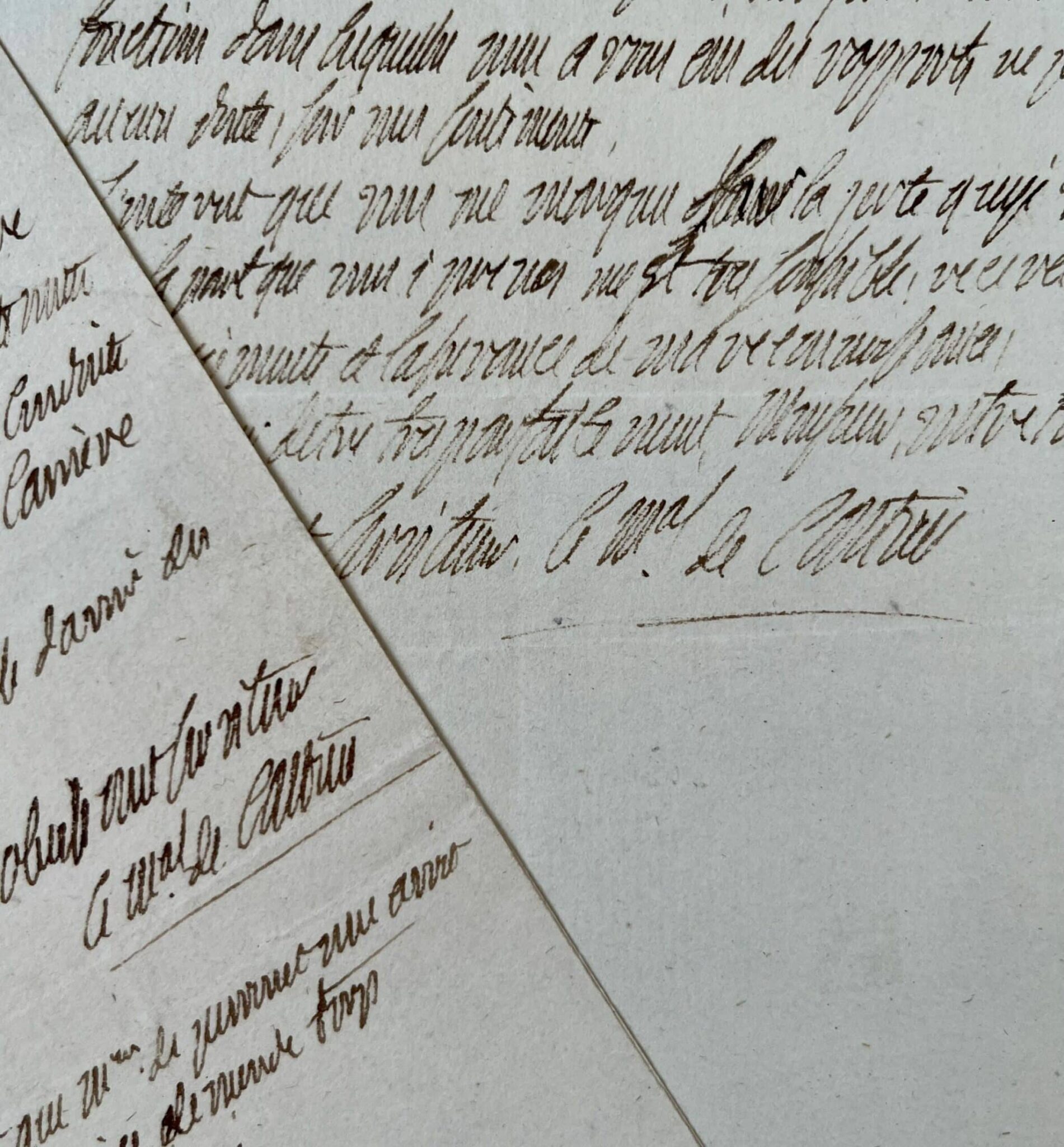 Ensemble de deux lettres d&rsquo;émigration du maréchal de Castries au valet de chambre de Louis XVIII