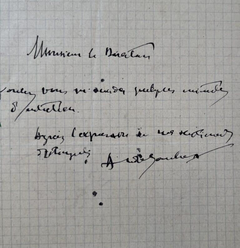 Billet autographe signé du polémiste et pamphlétaire André Gaucher
