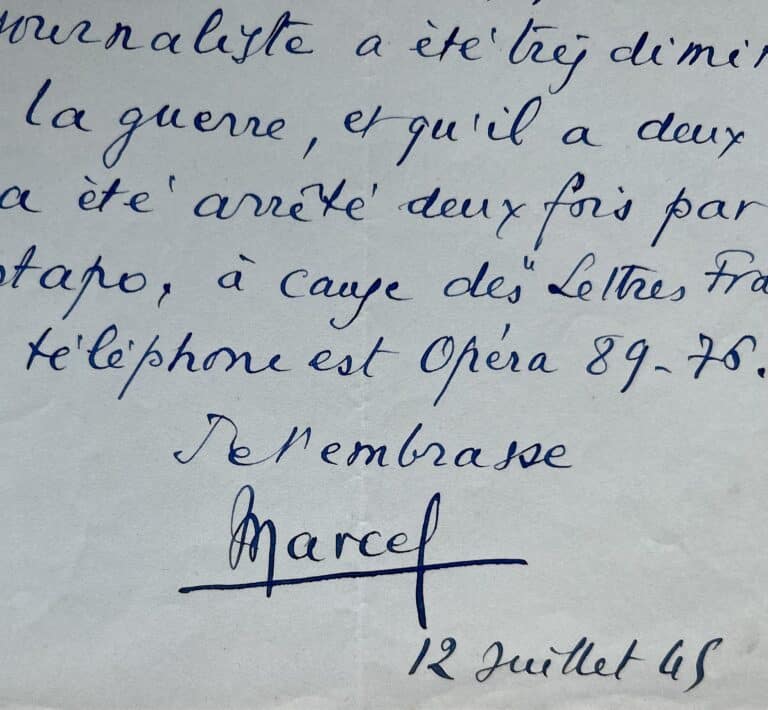Marcel Pagnol demande à Sam Cohen d&rsquo;aider Paul Achard, « arrêté deux fois par le Gestapo »