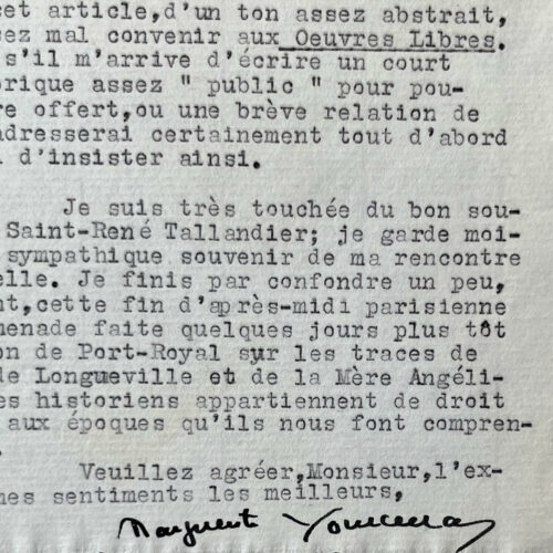 Marguerite Yourcenar tient à réviser entièrement son article sur le mysticisme des Noirs d'Amérique