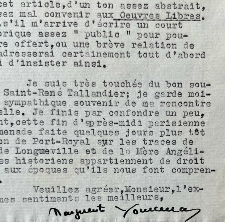 Marguerite Yourcenar tient à réviser entièrement son article sur le mysticisme des Noirs d&rsquo;Amérique