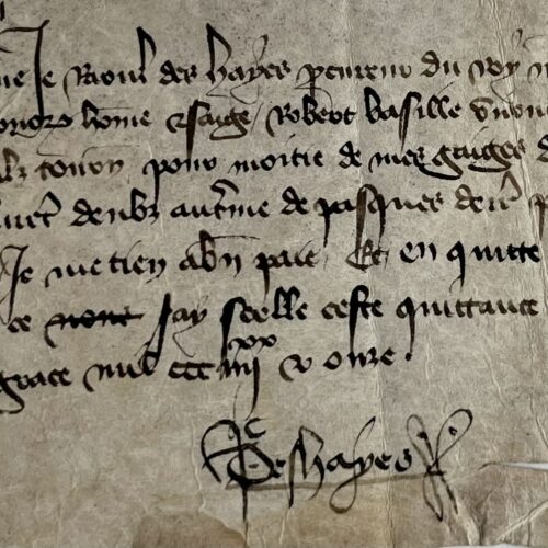 Raoul Des Hayes, Anwalt von König Karl VI. in Évreux und Beaumont, erhält seinen Lohn für das Jahr 1391