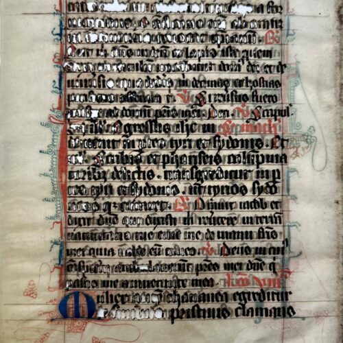 Feuillet de bréviaire, vers 1300, portant l'office des mâtines du 2e dimanche de Carême