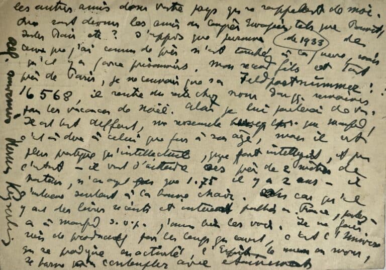 Novembre 1940 : le philosophe allemand Hermann von Keyserling transmet ses amitiés à Paul Valéry