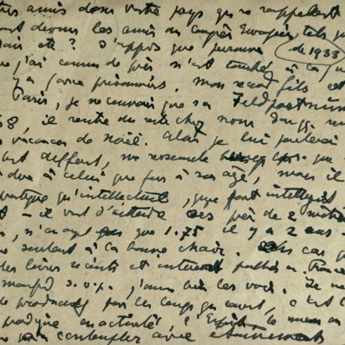 Novembre 1940 : le philosophe allemand Hermann von Keyserling transmet ses amitiés à Paul Valéry