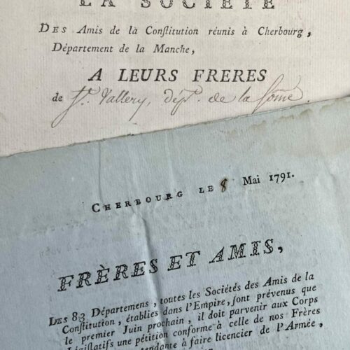 Drei revolutionäre Dokumente der Gesellschaft der Freunde der Verfassung von Cherbourg