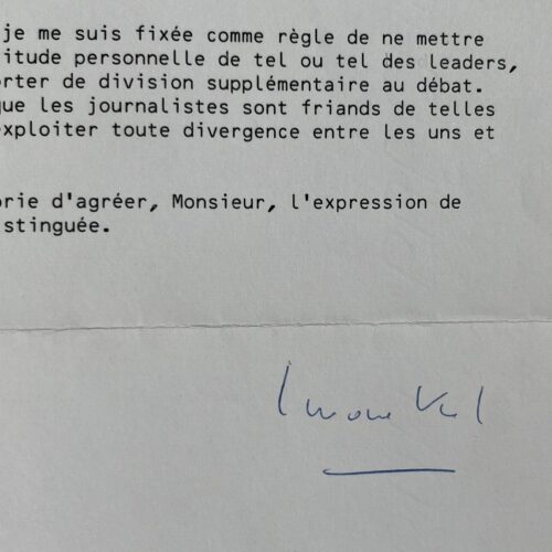 Simone Veil prône l'union de la droite pour les élections législatives de 1986