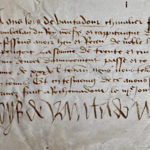 Louis de Ventadour, Kämmerer des Königs in Rocamadour, erhält seinen Sold als Hauptmann von Domme und Bergerac