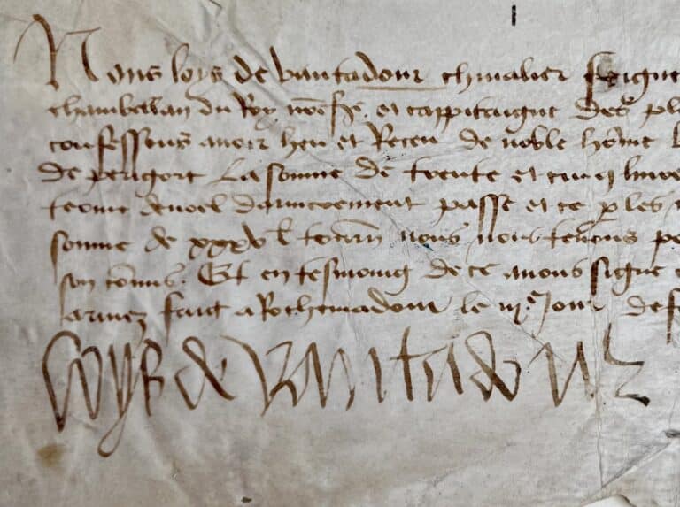 Louis de Ventadour, chambellan du Roi à Rocamadour, reçoit ses gages de capitaine de Domme et Bergerac