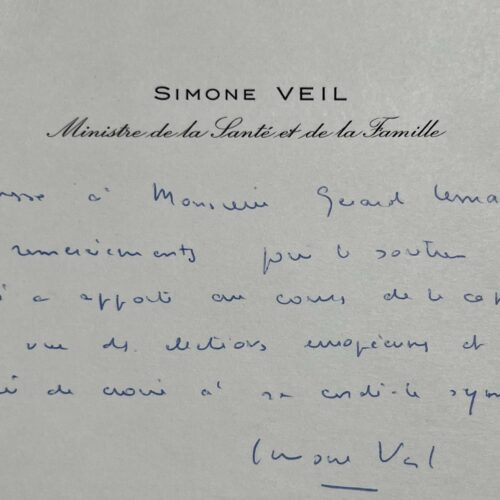 À la veille de son élection à la présidence du Parlement européen, Simone Veil remercie un soutien