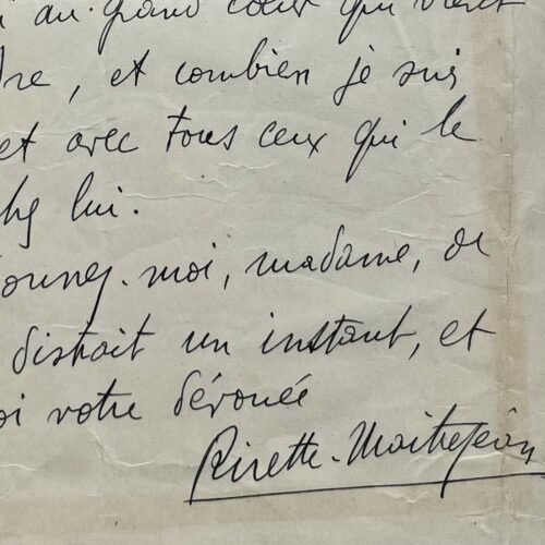 L'anarchiste libertaire Rirette Maîtrejean pleure Maurice de Fleury