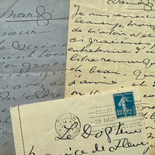 3 lettres de remerciements d'Anna de Noailles après l'envoi d'ouvrages