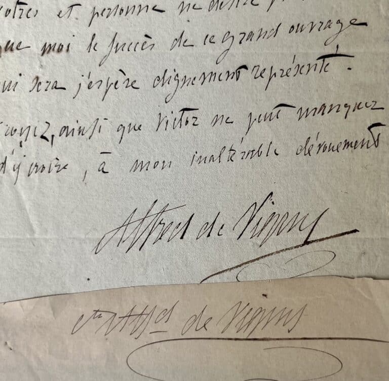 Alfred de Vigny assure à Adèle Hugo qu&rsquo;il assistera à la première du « grand ouvrage » de Victor Hugo