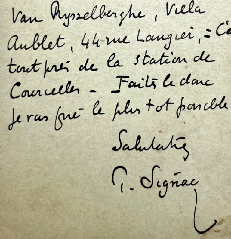 Paul Signac préfère faire livrer ses toiles chez Théo van Rysselberghe plutôt que chez Maximilien Luce