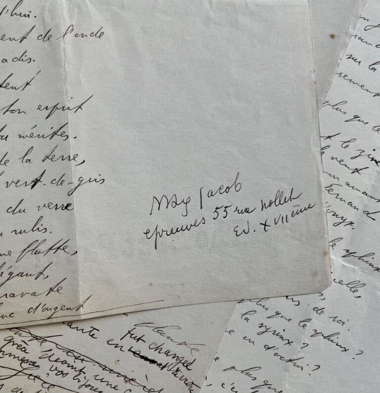 Manuscrit de plusieurs textes et poèmes de Max Jacob