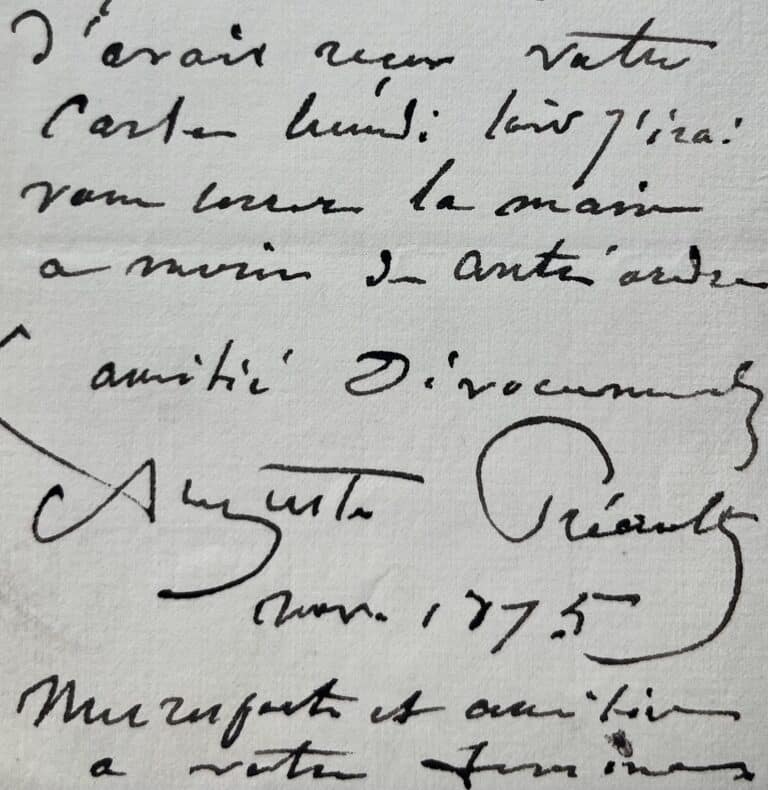 Deux billets du sculpteur Auguste Préault à son ami Philippe Gille