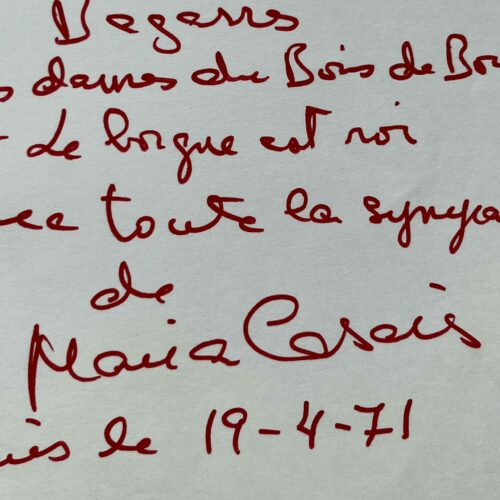 Maria Casarès cita alcuni dei suoi ruoli più importanti: Madre Coraggio, La Certosa di Parma, ecc.
