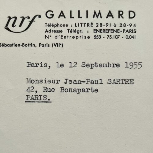 Gaston Gallimard announces to Jean-Paul Sartre that he wants to publish "Nausea" in paperback, like "The Wall"