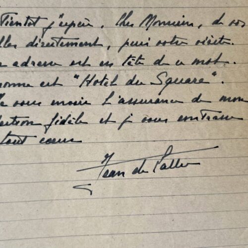 Lettera dal carcere di De Lattre de Tassigny, febbraio 1943