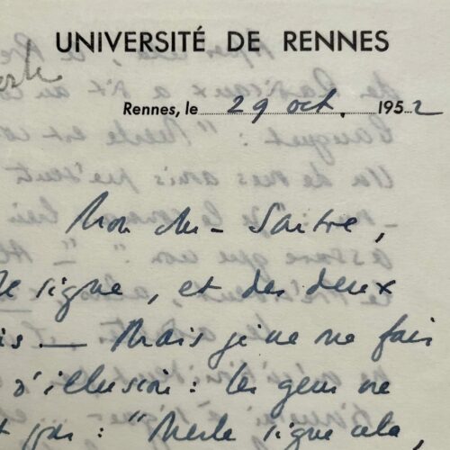 Robert Merle wrote to Jean-Paul Sartre that he agreed to sign his petition but denied being a communist
