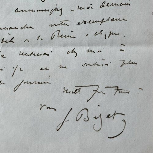 Georges Bizet réclame un exemplaire de l'opéra "La Reine de Chypre" de Fromental Halévy