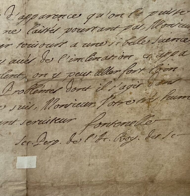 Lettre scientifique de Fontenelle sur la géométrie et à la quadrature du cercle