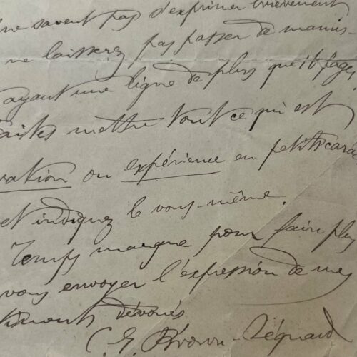 Brown-Séquard gives precise orders regarding the printing of physiology manuscripts