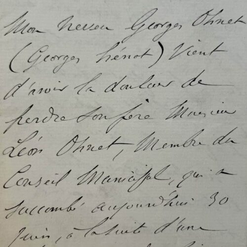 Il dottor Emile Blanche annuncia la morte dell'architetto Léon Ohnet