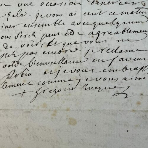 El abad Grégoire está intentando colocar a un diácono con el obispo de Cambrai